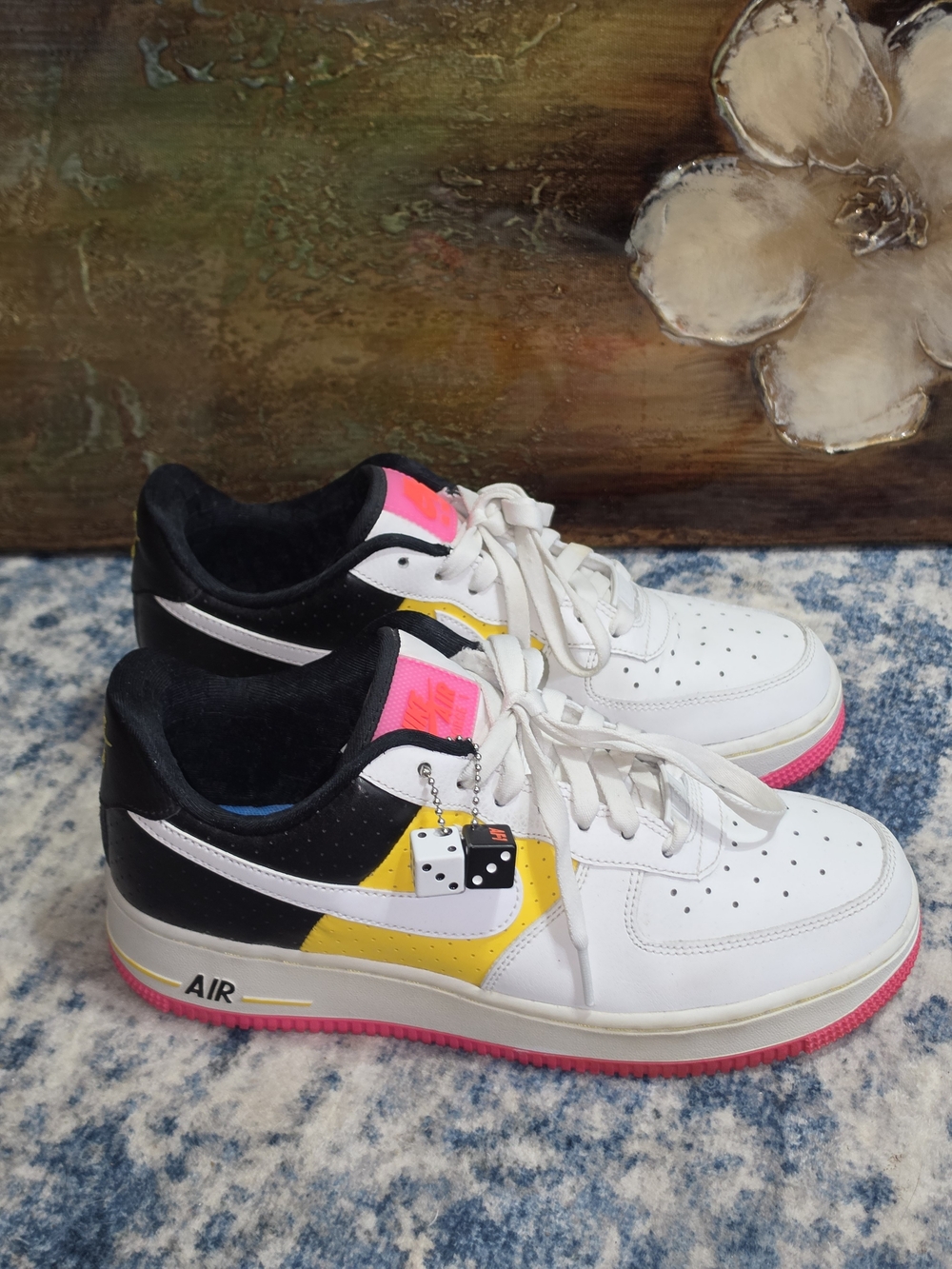 Nike Women’s Low-Top Sneakers in White, Black, Yellow & Pink